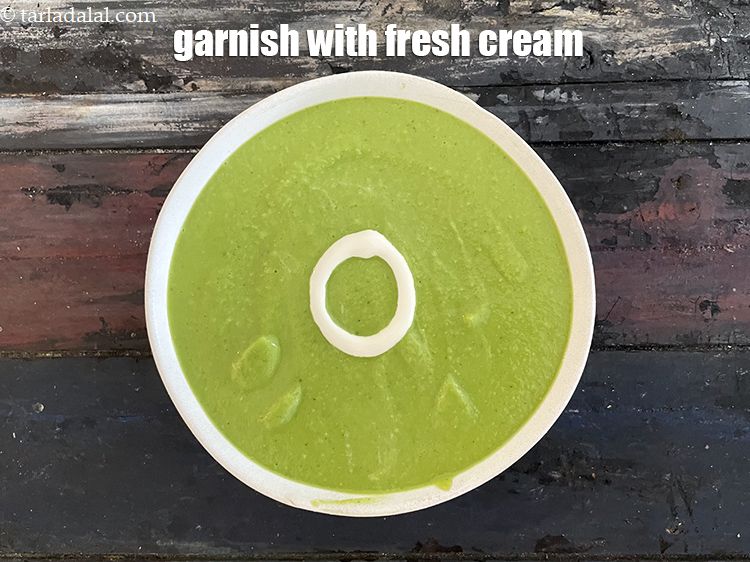 Step 23 – Garnish <strong>green pea&nbsp;and coconut soup |&nbsp;green peas, coconut and coriander soup recipe | healthy Indian …