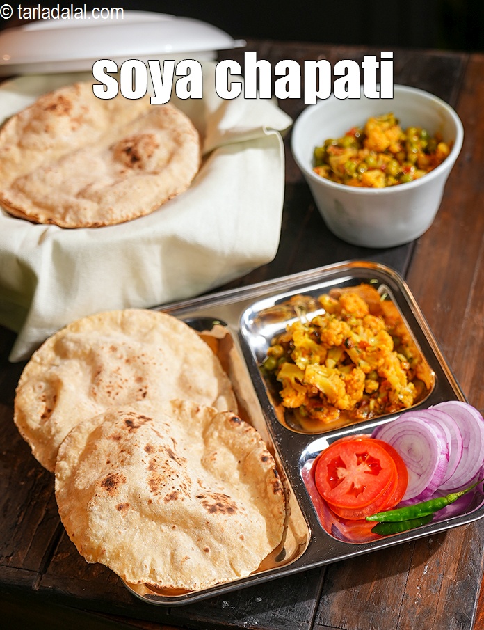 Step 22 – Serve <meta charset="UTF-8" /><strong>soya roti |&nbsp;soya&nbsp;chapati | Indian soya flour roti |&nbsp;</strong>&nbsp;immediately with a healthy …