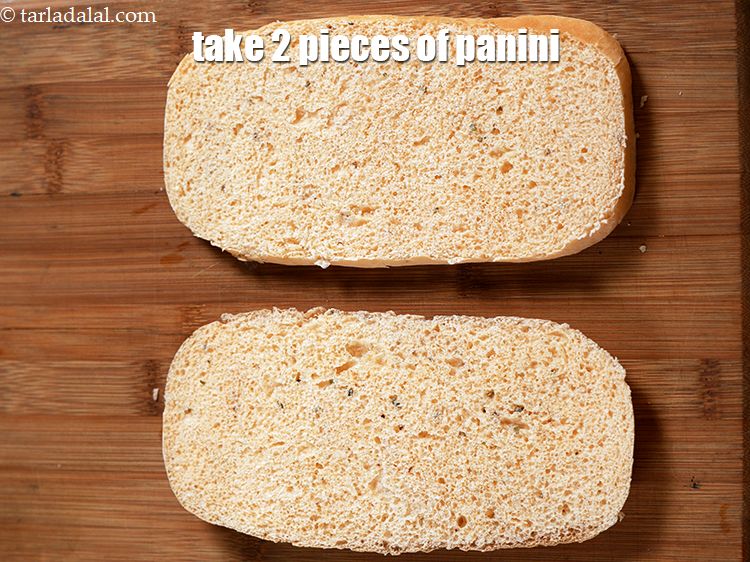 Step 25 – Take 2 pieces of the panini, on a clean dry surface.&nbsp;