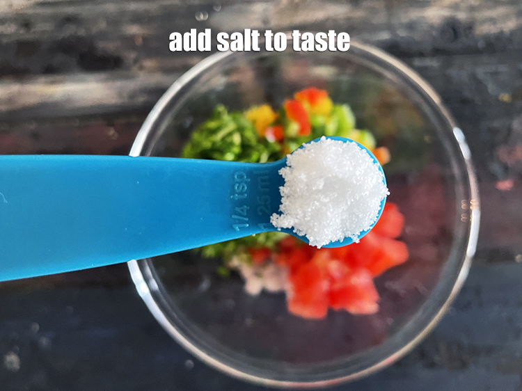 Step 25 – Add salt to taste. We added 1/4 tsp salt.