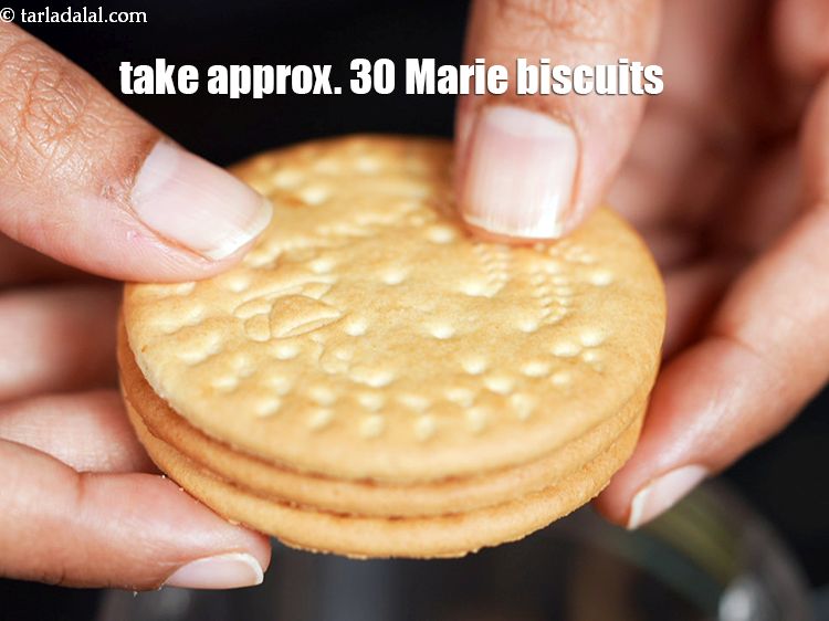 Step 3 – Take approx. 30 Marie biscuits.&nbsp;