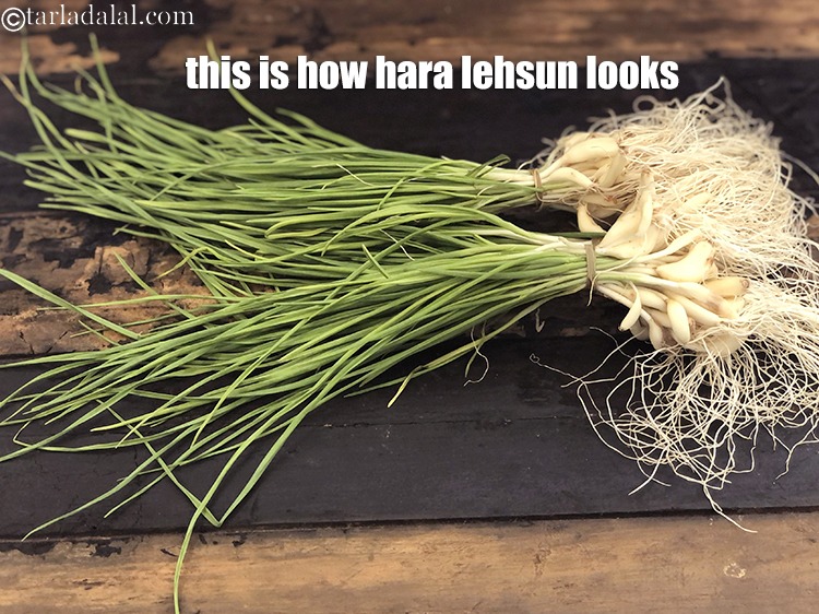 Step 5 – <meta charset="UTF-8" />This is how hara lehsun (fresh green garlic)&nbsp;looks.&nbsp;<br /> &nbsp;