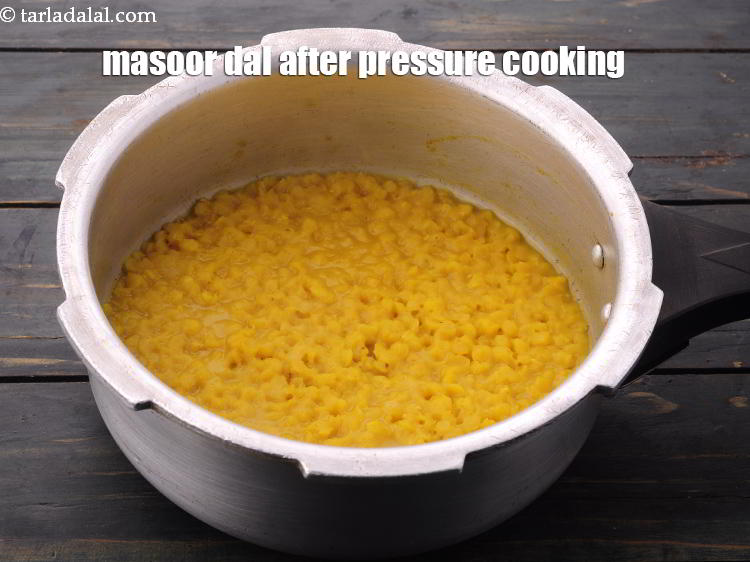 Step 15 – This is how the masoor dal looks after pressure cooking. Keep aside.