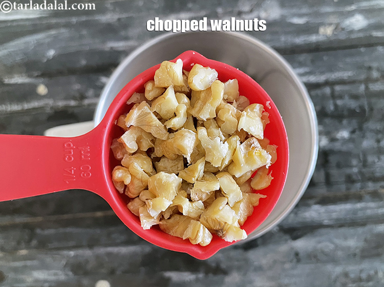 Step 3 – In a mixer put&nbsp;<meta charset="UTF-8" />1/4&nbsp;cup&nbsp;<a href="glossary-chopped-walnuts-785i">chopped walnuts (akhrot)</a>.&nbsp;&nbsp;Eating a handful of walnuts&nbsp;a day is …