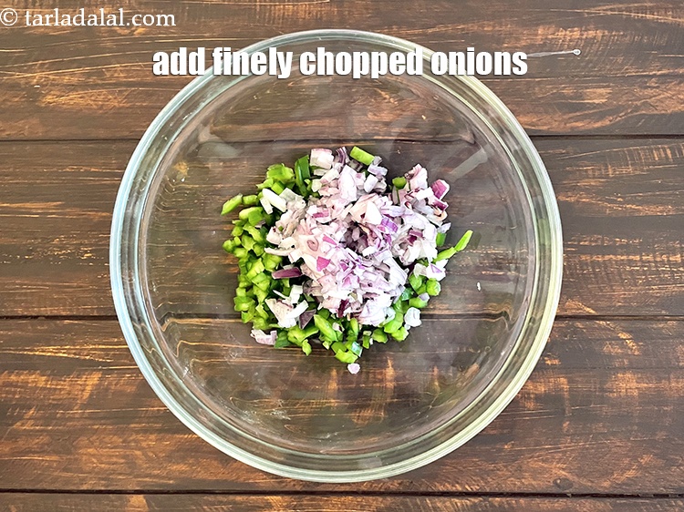 Step 8 – Add&nbsp;1/4 cup&nbsp;finely&nbsp;<a href="glossary-chopped-onions-722i">chopped onions</a>.&nbsp;Raw onions are a very valuable source of&nbsp;<a href="https://www.tarladalal.com/recipes-for-Vitamin-C-Rich-Indian-Recipes-804" target="_blank">vitamin C</a>&nbsp;&ndash; the …