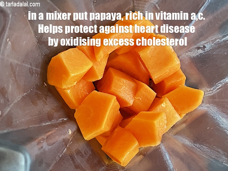 Step 3 – To make <strong>anti cholesterol shake recipe | low cholesterol papaya banana orange smoothie | healthy …