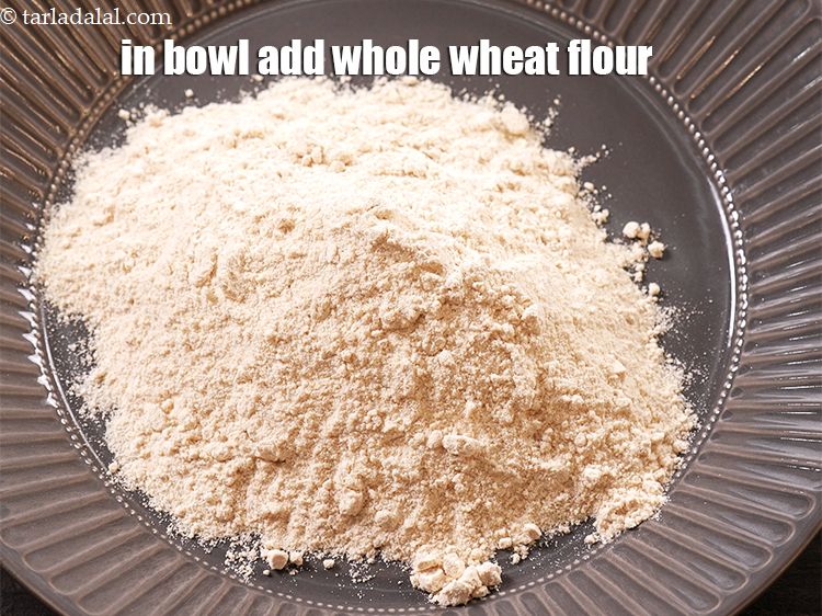 Step 3 – To make <strong>matar puri</strong>, in a deep bowl add 1 cup <a href="https://www.tarladalal.com/glossary-whole-wheat-flour-gehun-ka-atta-gehun-ka-aata-429i">whole wheat flour …