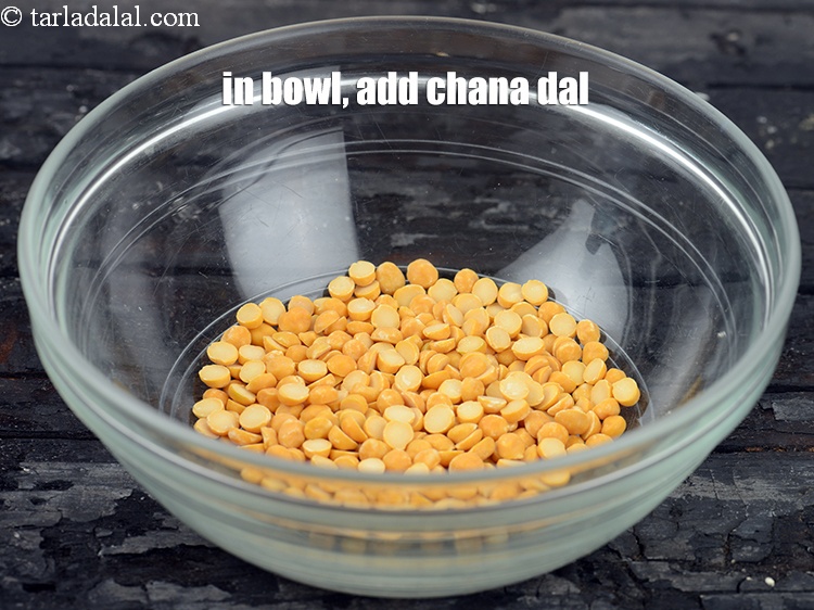 Step 3 – To make <strong>hara bhara kabab</strong>, in a deep bowl, add 1 cup <a href="https://www.tarladalal.com/glossary-chana-dal-split-bengal-gram-285i">chana dal …