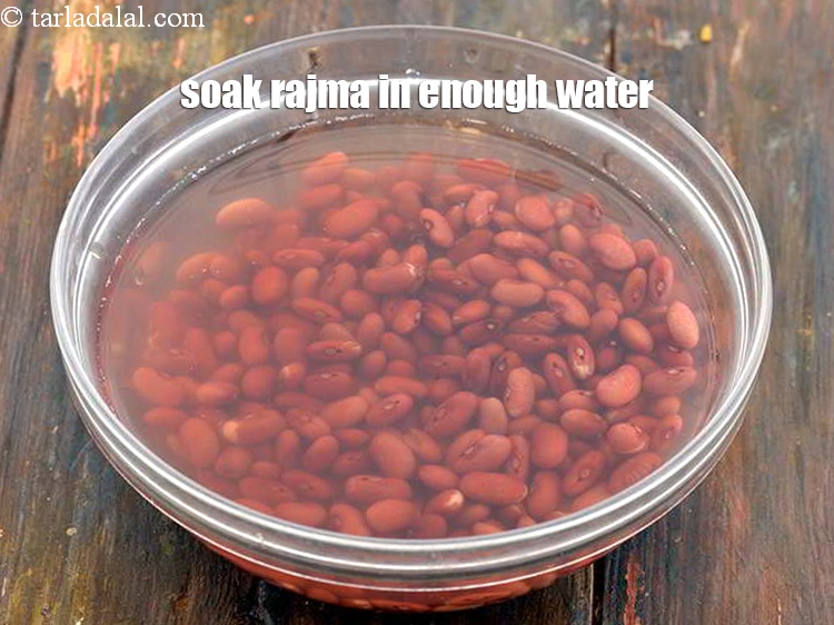 Step 3 – To make rajma, soak approx 1/2 cup <a href="https://www.tarladalal.com/glossary-rajma-kidney-beans-197i">rajma (kidney beans)</a> in enough water in …