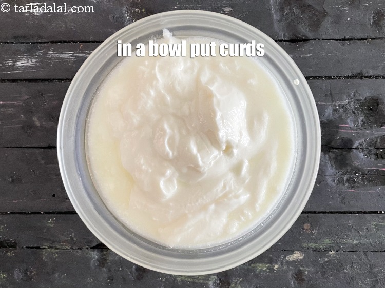 Step 3 – In a bowl put&nbsp;<meta charset="UTF-8" />3 cups&nbsp;<a href="glossary-low-fat-curds-low-cal-dahi-low-calorie-curd-low-fat-yogurt-1107i">low-fat curds (dahi)</a>. If not on weight loss, …