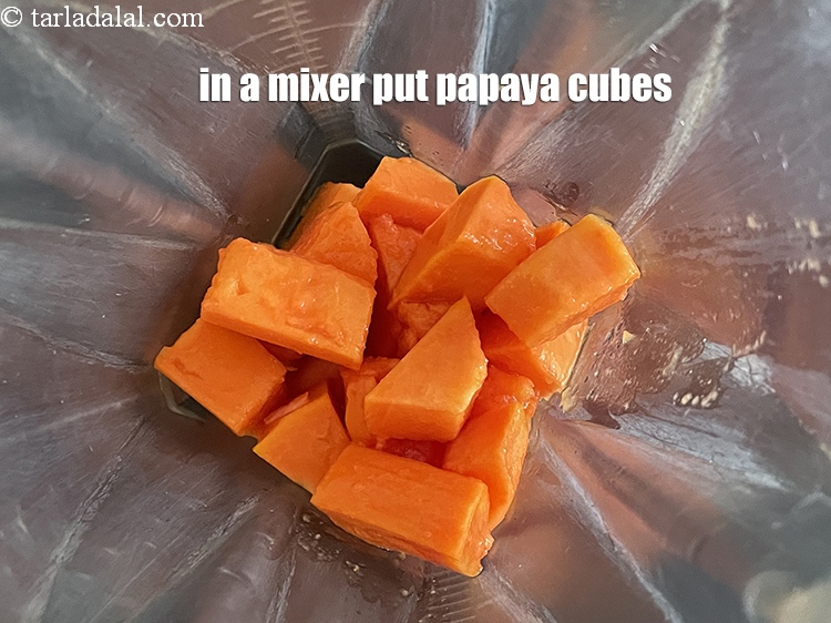 Step 6 – To make <strong>papaya smoothie recipe | healthy Indian papaya smoothie |&nbsp;papaya smoothie with curds and …