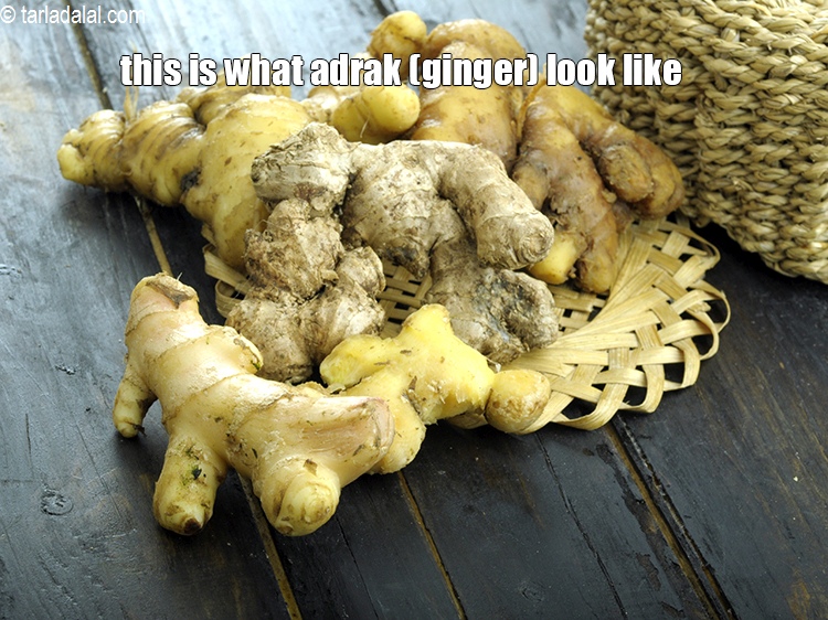 Step 5 – This is what adrak (ginger) look like. <u><em>We are going to make adrak juice.</em></u>