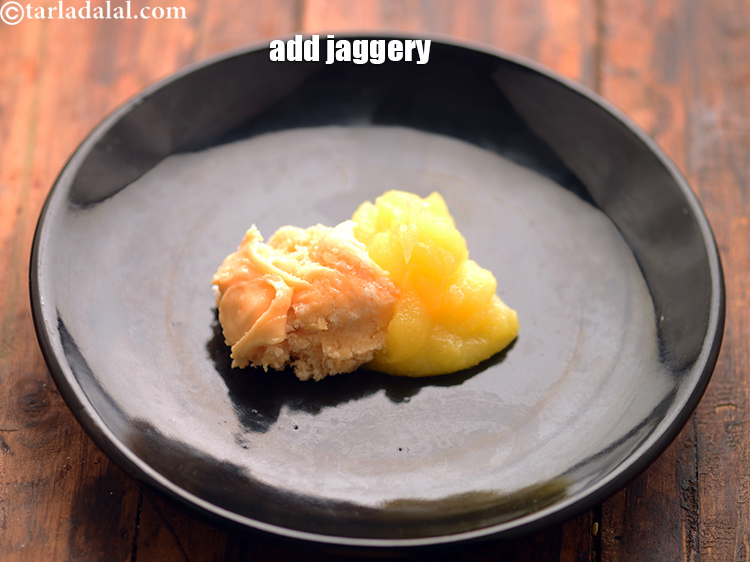 Step 15 – Add 2 tbsp&nbsp;<a href="https://www.tarladalal.com/glossary-grated-jaggery-947i">grated jaggery (gur)</a>. We have used the regular jaggery and not the …