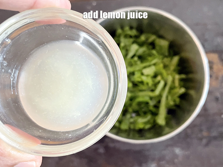Step 4 – Add&nbsp;<meta charset="UTF-8" />1/2 tsp&nbsp;<a href="glossary-lemon-juice-numbi-ka-ras-nimbu-ka-juice-471i">lemon juice</a>.