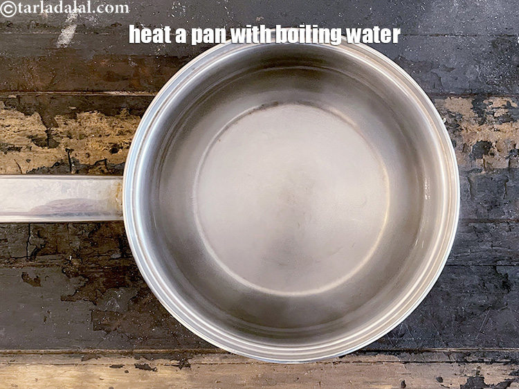 Step 4 – Heat water in a pan until it boils.