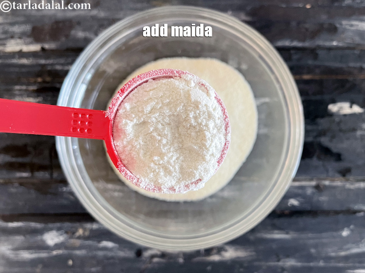 Step 4 – Add&nbsp;<meta charset="UTF-8" />2 tsp&nbsp;<a href="glossary-plain-flour-maida-188i">plain flour (maida)</a>.