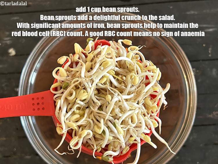Step 4 – Add&nbsp;<meta charset="UTF-8" />1 cup&nbsp;<a href="glossary-bean-sprouts-193i">bean sprouts</a>.&nbsp;Bean sprouts add a delightful crunch to the salad.&nbsp;With significant …