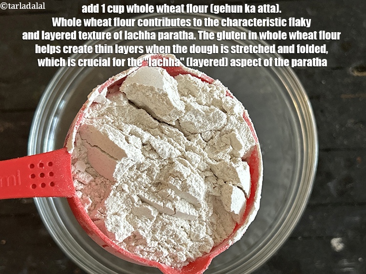 Step 4 – Add 1 cup <a href="https://www.tarladalal.com/glossary-whole-wheat-flour-gehun-ka-atta-gehun-ka-aata-429i">whole wheat flour (gehun ka atta)</a>. Whole wheat flour contributes to …