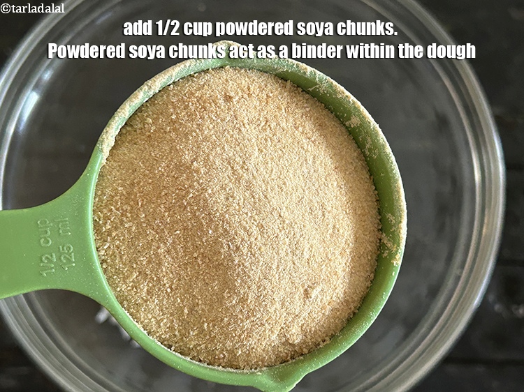 Step 27 – <meta charset="UTF-8" />Add&nbsp;1/2 cup&nbsp;<a href="powdered-soya-chunks-22391r">powdered soya chunks</a>.&nbsp;Powdered soya chunks act as a binder within the …