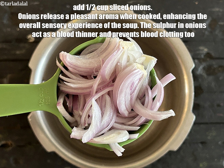 Step 4 – Add&nbsp;<meta charset="UTF-8" />1/2 cup&nbsp;<a href="glossary-sliced-onions-745i">sliced onions</a>.&nbsp;Onions release a pleasant aroma when cooked, enhancing the overall …