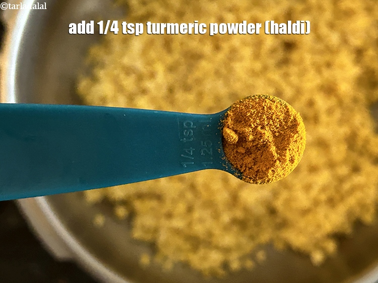Step 11 – Add&nbsp;<meta charset="UTF-8" />1/4 tsp&nbsp;<a href="glossary-turmeric-powder-haldi-645i">turmeric powder (haldi)</a>.