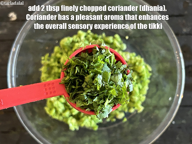 Step 4 – Add&nbsp;<meta charset="UTF-8" />2 tbsp&nbsp;finely&nbsp;<a href="glossary-chopped-coriander-783i">chopped coriander (dhania)</a>.&nbsp;Coriander has a pleasant aroma that enhances the overall …