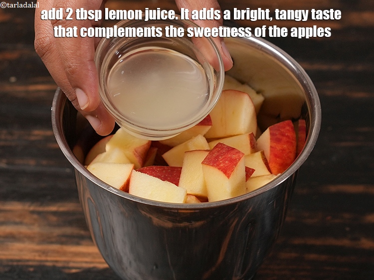 Step 4 – Add 2 tbsp <a href="https://www.tarladalal.com/glossary-lemon-juice-numbi-ka-ras-nimbu-ka-juice-471i">lemon juice</a>.&nbsp;It adds a bright, tangy taste that complements the sweetness …