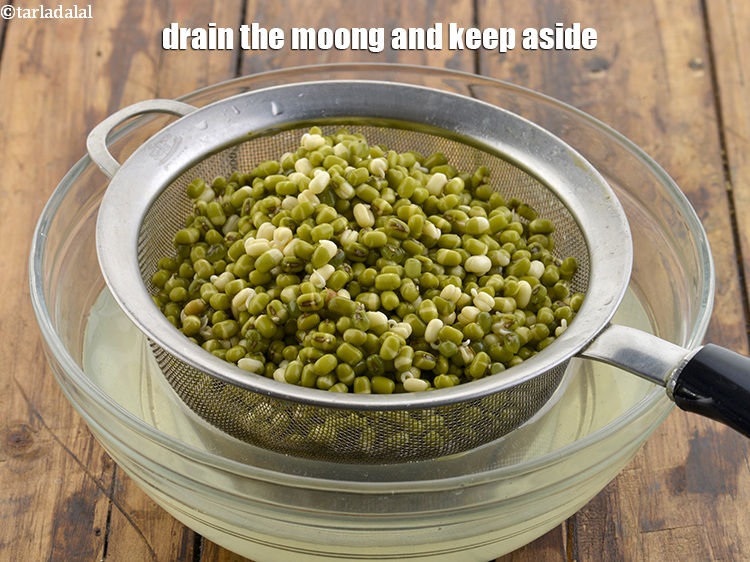 Step 6 – Drain the moong and keep aside.