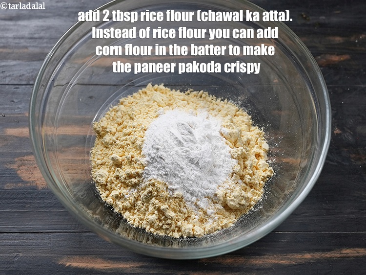 Step 4 – Add 2 tbsp <a href="https://www.tarladalal.com/glossary-rice-flour-chawal-ka-atta-534i">rice flour (chawal ka atta)</a>.&nbsp;<meta charset="UTF-8" />Instead of rice flour you …