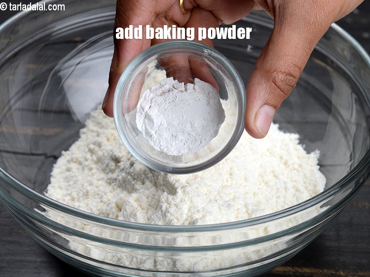 Step 4 – Add 1 tsp <a href="https://www.tarladalal.com/glossary-baking-powder-425i">baking powder</a>.