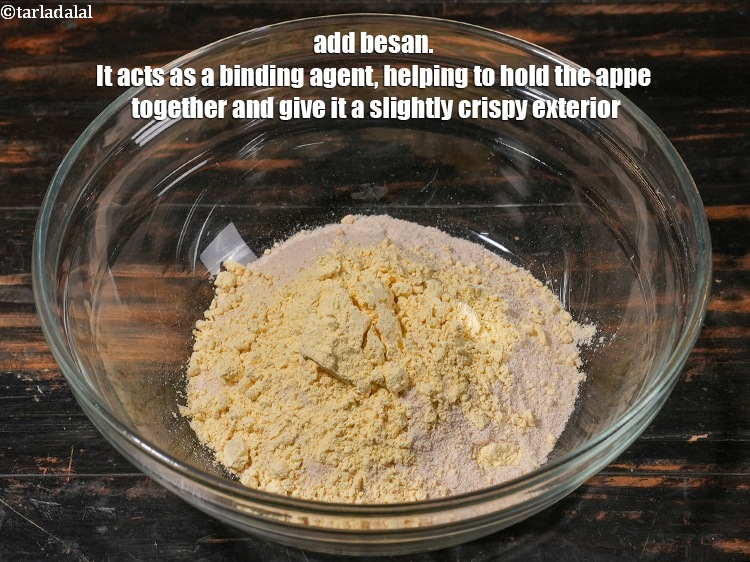 Step 4 – Add 2 tbsp <a href="https://www.tarladalal.com/glossary-besan-chana-dal-flour-bengal-gram-flour-952i">besan (bengal gram flour)</a>. It acts as a binding agent, helping …
