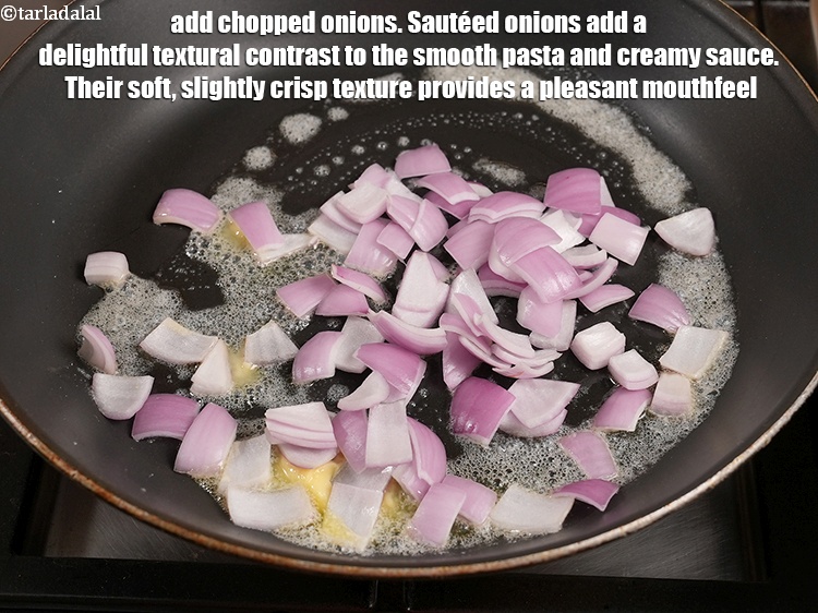 Step 4 – Add &frac12; cup <a href="https://www.tarladalal.com/glossary-chopped-onions-722i">chopped onions</a>. Saut&eacute;ed onions add a delightful textural contrast to the …