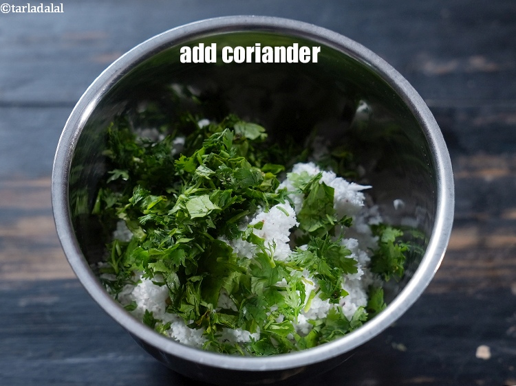 Step 4 – Add 2 tbsp <a href="https://www.tarladalal.com/glossary-chopped-coriander-783i">chopped coriander (dhania)</a>.
