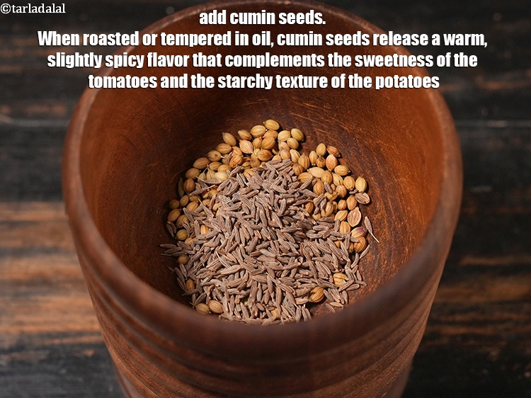 Step 4 – Add 1 tsp&nbsp;<a href="https://www.tarladalal.com/glossary-cumin-seeds-jeera-zeera-381i">cumin seeds (jeera)</a>. When roasted or tempered in oil, cumin seeds release …