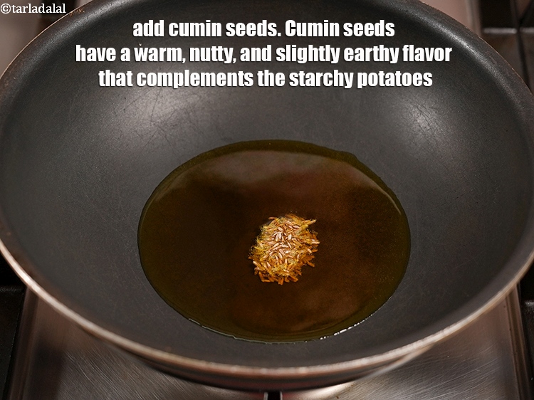 Step 4 – Add 1 tsp <a href="https://www.tarladalal.com/glossary-cumin-seeds-jeera-zeera-381i">cumin seeds (jeera)</a>. Cumin seeds have a warm, nutty, and slightly …