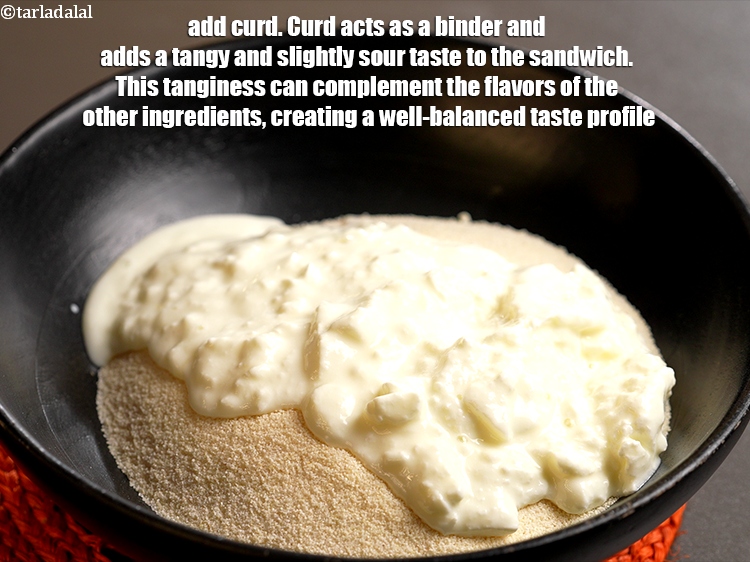 Step 4 – Add &frac12; <a href="https://www.tarladalal.com/glossary-curd-dahi-yogurt-yoghurt-383i">curd (dahi)</a>. Curd acts as a binder and adds a tangy and …