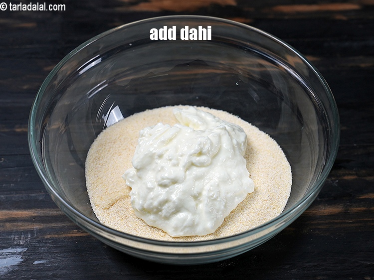 Step 5 – Add &frac12; cup dahi.