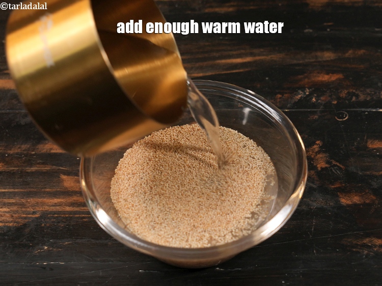 Step 4 – Add enough warm water.