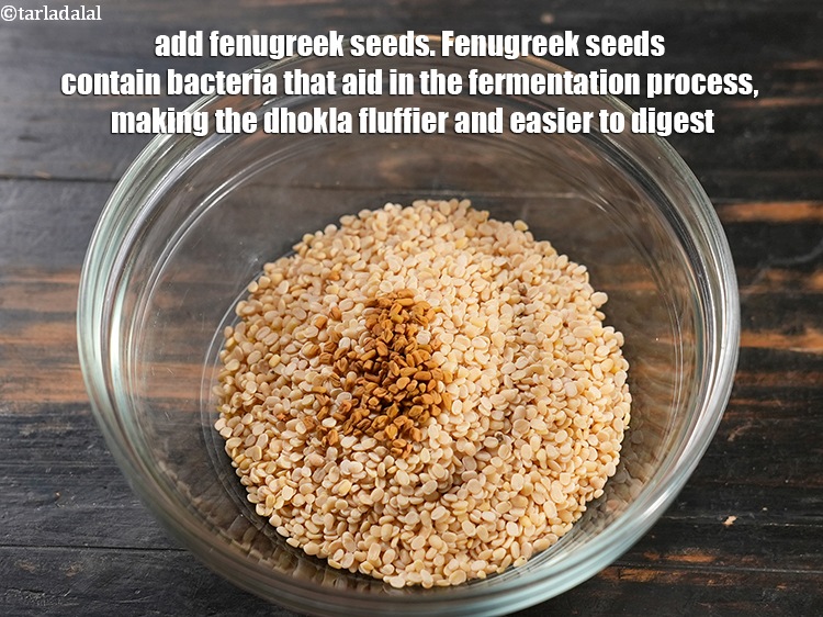 Step 4 – Add 1/8 tsp <a href="https://www.tarladalal.com/glossary-fenugreek-seeds-methi-dana-methi-ke-dane-methi-seeds-991i">fenugreek (methi) seeds</a>. Fenugreek seeds contain bacteria that aid in the …