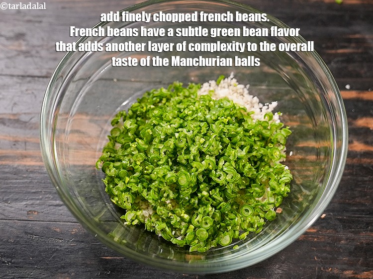 Step 4 – Add &frac12; cup finely <a href="https://www.tarladalal.com/glossary-chopped-french-beans-797i">chopped french beans</a>. French beans have a subtle green bean …