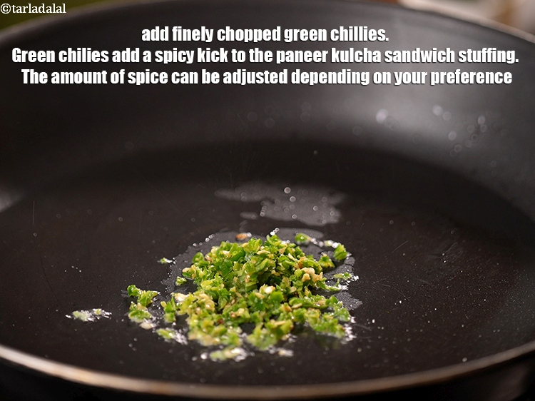 Step 4 – Add 2 tsp finely <a href="https://www.tarladalal.com/glossary-chopped-green-chilli-820i">chopped green chillies</a>. Green chilies add a spicy kick to …