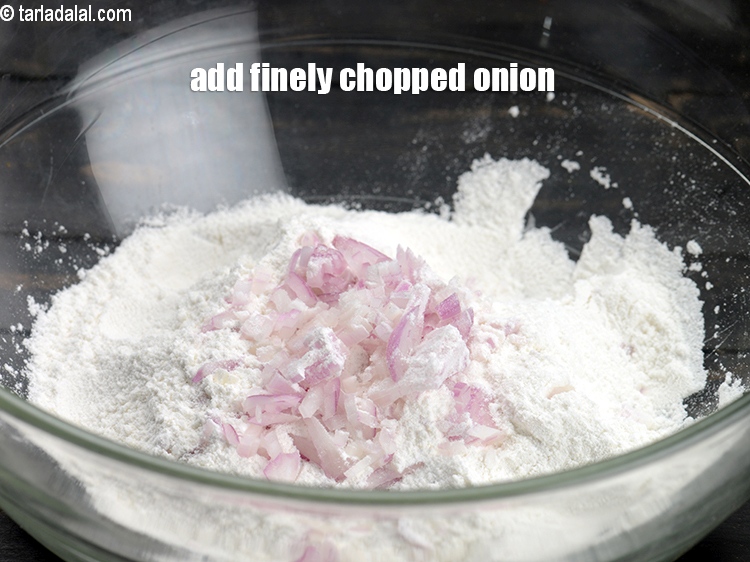 Step 4 – Add &frac12; cup finely chopped onion.