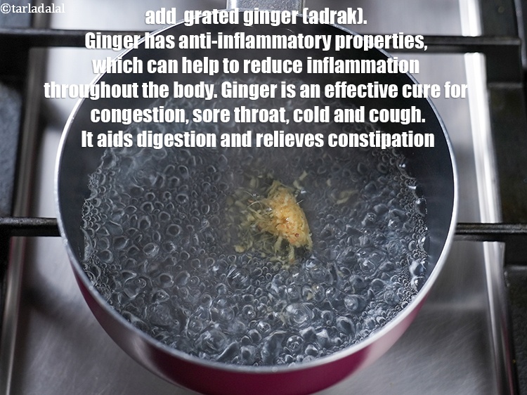 Step 12 – Add <!--%3Cmeta%20charset%3D%22UTF-8%22%20%2F%3E-->1/2 tsp&nbsp;<a href="glossary-grated-ginger-943i">grated ginger (adrak)</a>.&nbsp;Ginger has anti-inflammatory properties, which can help to reduce inflammation …