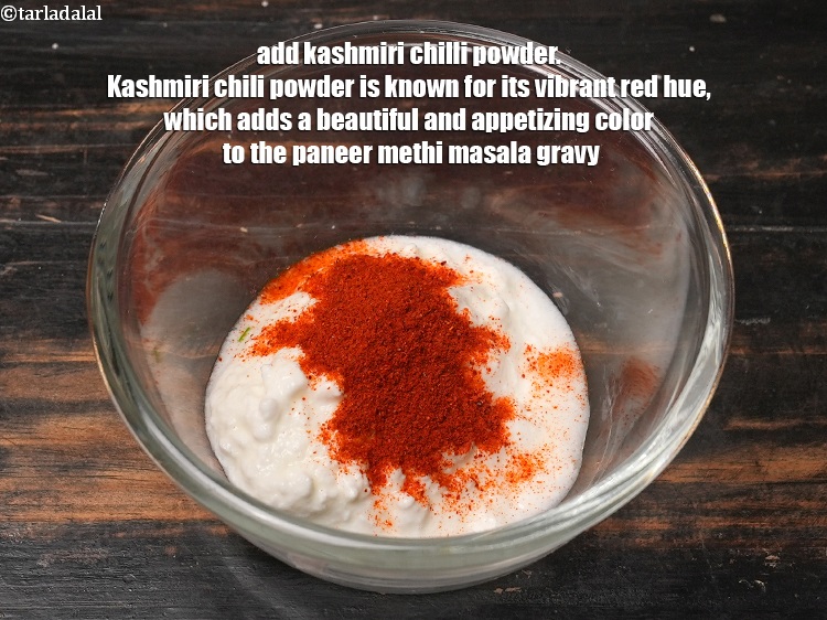 Step 4 – Add 1 tsp kashmiri chilli powder. Kashmiri chili powder is known for its vibrant red …