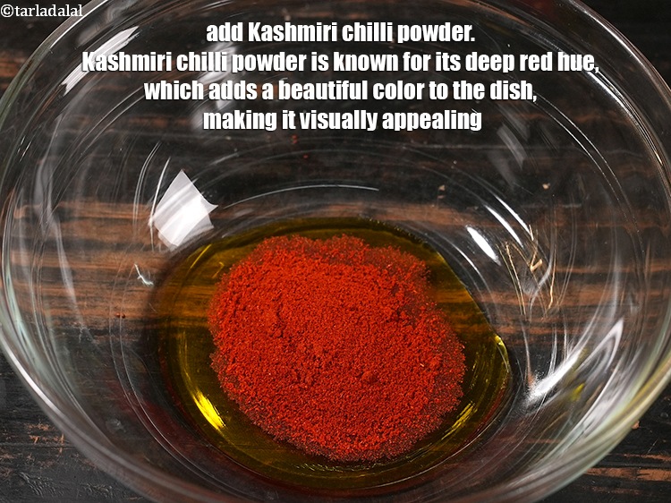 Step 4 – Add 1 tbsp Kashmiri chilli powder.&nbsp;Kashmiri chilli powder is known for its deep red hue, …