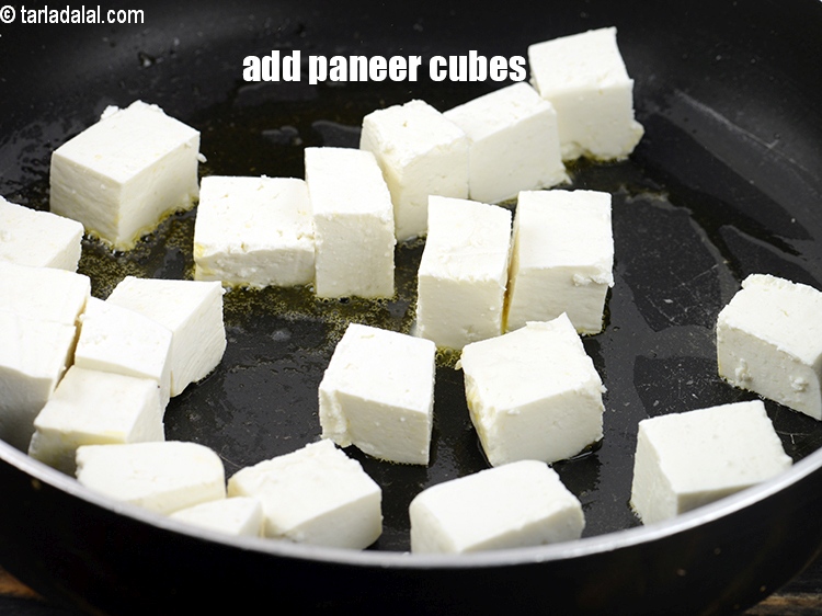 Step 4 – Add 1&frac12; cups <a href="https://www.tarladalal.com/glossary-paneer-cubes-cottage-cheese-cubes-1002i">paneer (cottage cheese) cubes</a>.