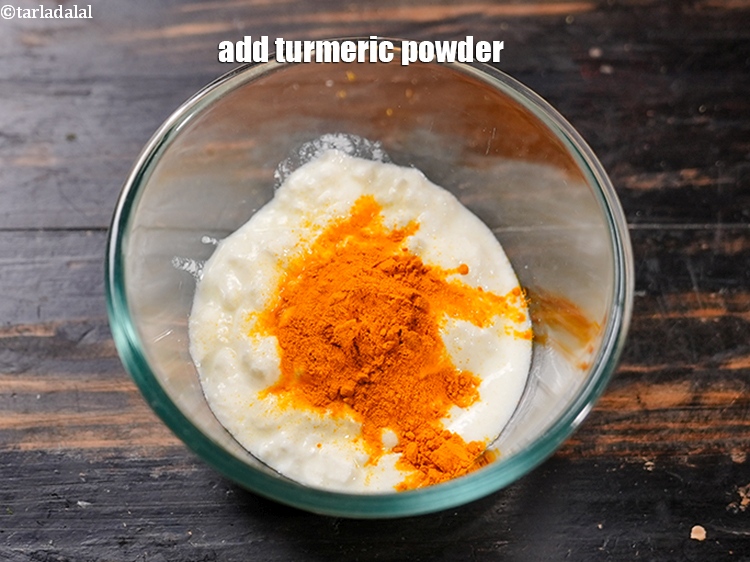 Step 4 – Add 1 tsp&nbsp;<a href="https://www.tarladalal.com/glossary-turmeric-powder-haldi-645i">turmeric powder (haldi)</a>.&nbsp;