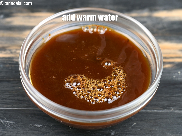 Step 4 – Add &frac14; cup warm water.
