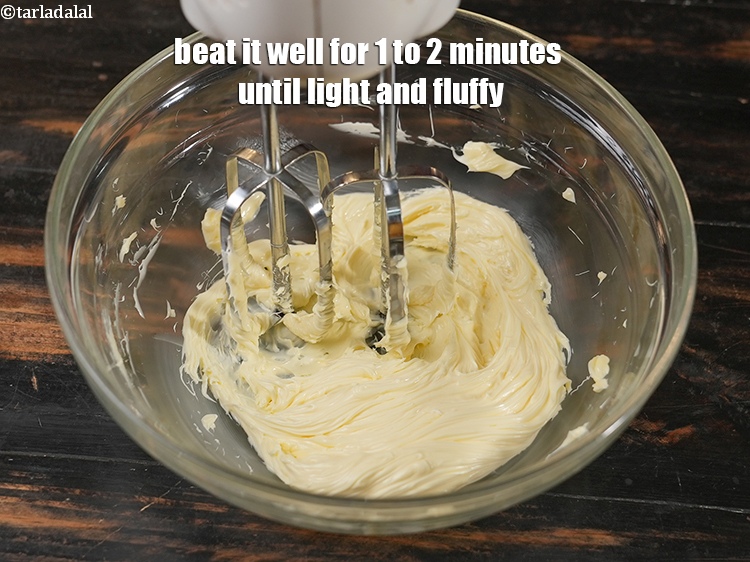 Step 4 – Beat it well for 1 to 2 minutes until light and fluffy.