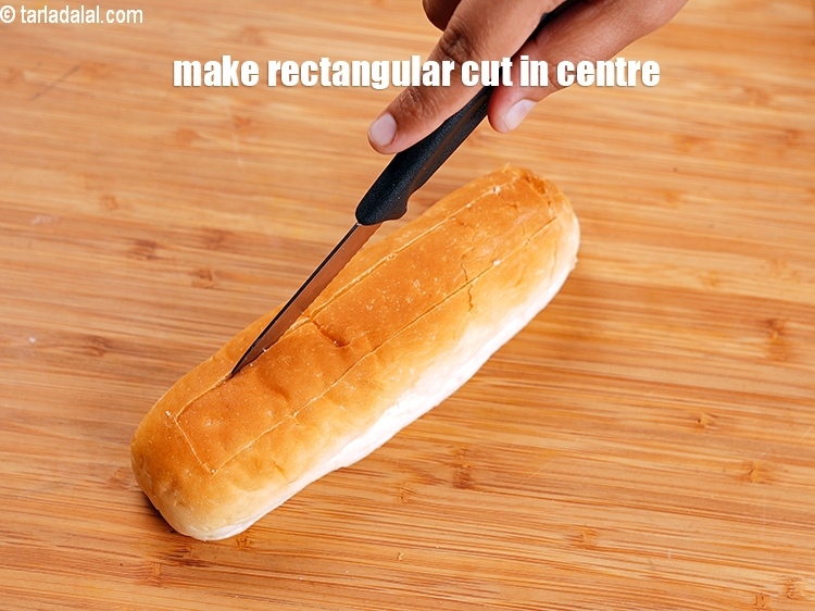 Step 8 – Make a rectangular cut in the centre using a sharp knife.